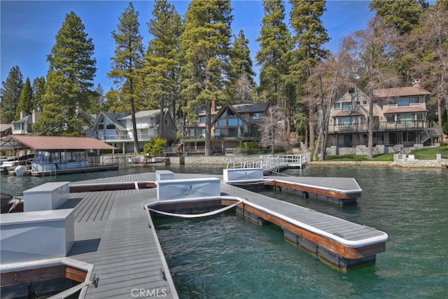 28018 Peninsula, Lake Arrowhead, CA 92352 - dock featuring a water view and a residential view