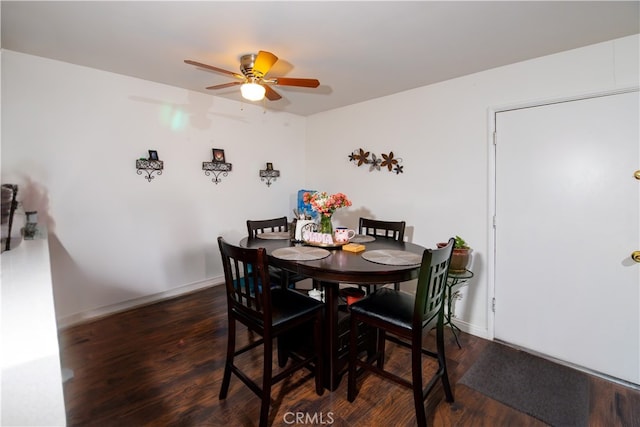 8601 International Ave Unit 265, Canoga Park, CA 91304 - dining room featuring ceiling fan and dark wood-type flooring