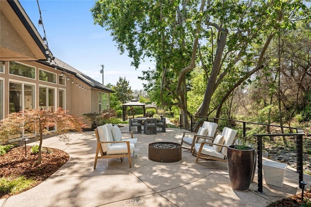 11 Sycamore Valley Rd, Chico, CA 95973 - view of patio featuring a gazebo and outdoor dining space