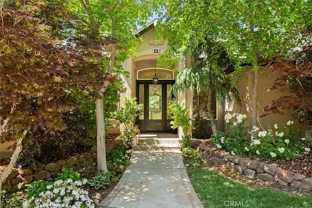 11 Sycamore Valley Rd, Chico, CA 95973 - entrance to property with french doors and stucco siding