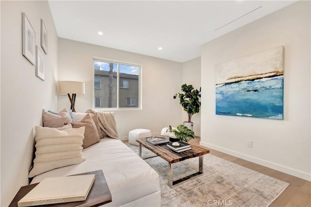 607 12th St, Huntington Beach, CA 92648 - living room featuring recessed lighting, baseboards, and wood finished floors