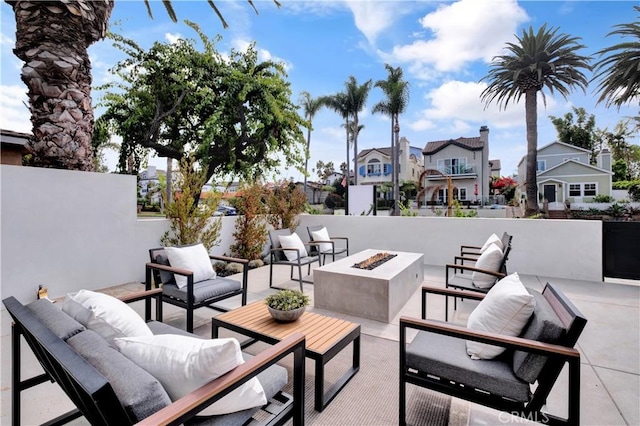 607 12th St, Huntington Beach, CA 92648 - view of patio with an outdoor living space with a fire pit
