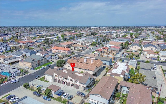bird's eye view with a residential view