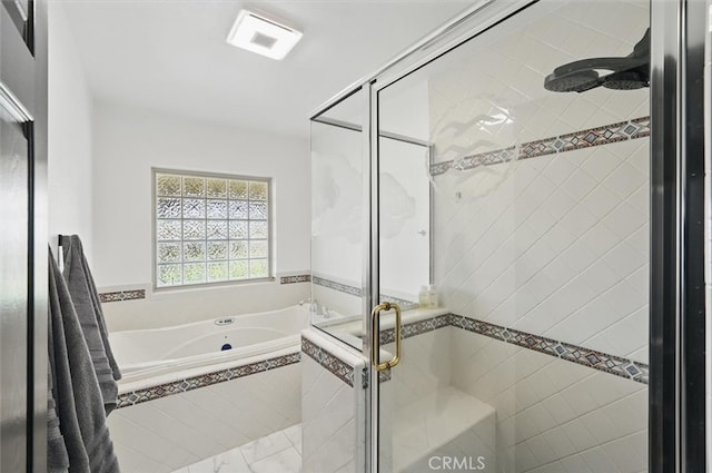 42370 61st St W, Lancaster, CA 93536 - bathroom featuring a garden tub and a shower stall