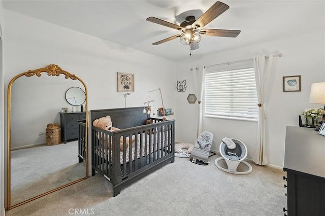 42370 61st St W, Lancaster, CA 93536 - carpeted bedroom with a nursery area and a ceiling fan