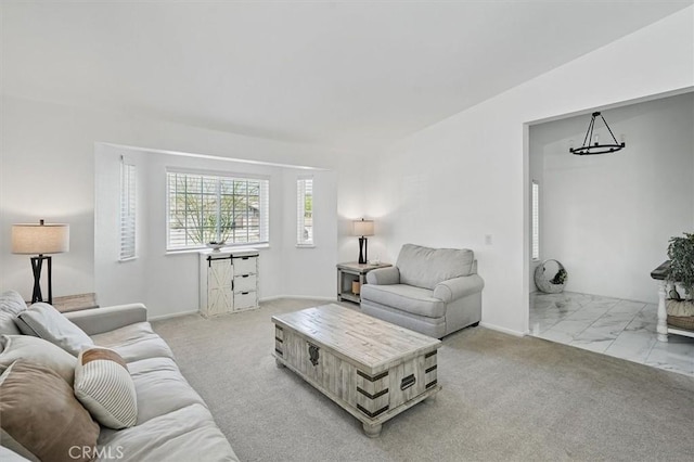42370 61st St W, Lancaster, CA 93536 - living room with a chandelier and baseboards