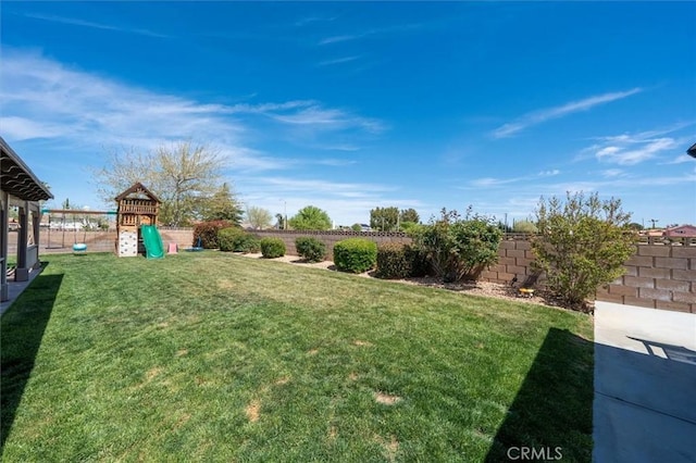 42370 61st St W, Lancaster, CA 93536 - fenced backyard featuring a playground