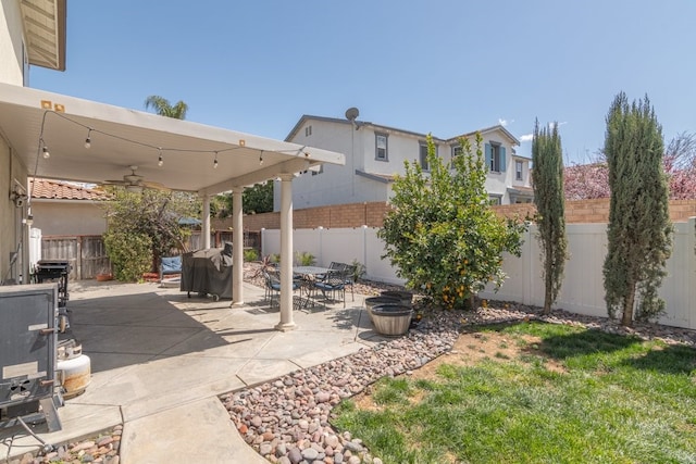 32133 Kale Ln, Winchester, CA 92596 - fenced backyard featuring ceiling fan and a patio