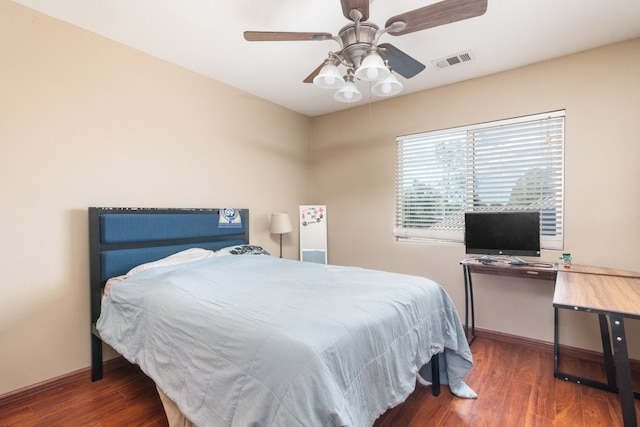 32133 Kale Ln, Winchester, CA 92596 - bedroom with baseboards, wood finished floors, and ceiling fan