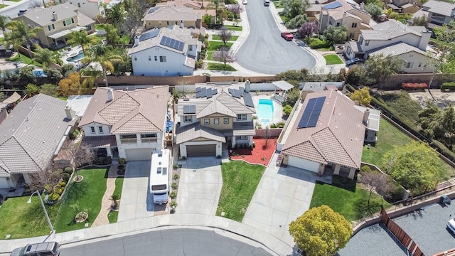 drone / aerial view with a residential view