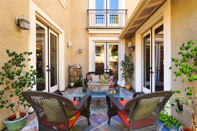 3973 Coast Oak Cir, Chino Hills, CA 91709 - exterior space featuring french doors and a balcony