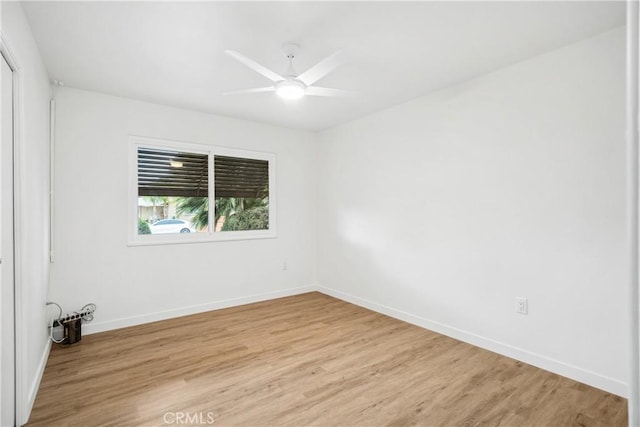 28890 Snead Dr, Menifee, CA 92586 - empty room with baseboards, ceiling fan, and light wood-style flooring