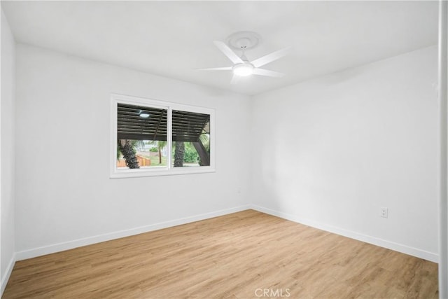 28890 Snead Dr, Menifee, CA 92586 - empty room featuring ceiling fan, light wood-style flooring, and baseboards