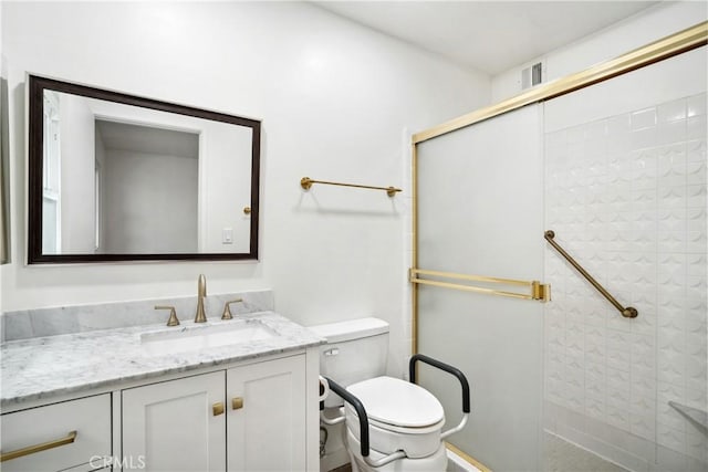 28890 Snead Dr, Menifee, CA 92586 - full bath featuring a stall shower, toilet, and vanity