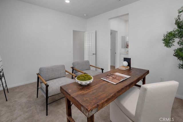 8000 7th St, Downey, CA 90241 - office area with light colored carpet, baseboards, and recessed lighting