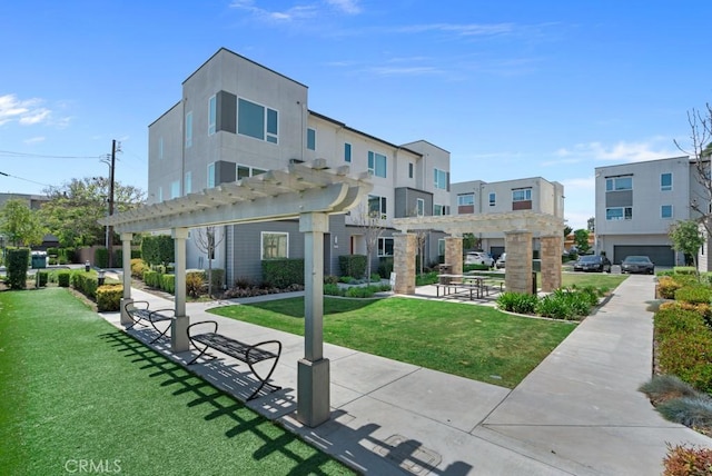 8000 7th St, Downey, CA 90241 - surrounding community featuring a yard and a pergola