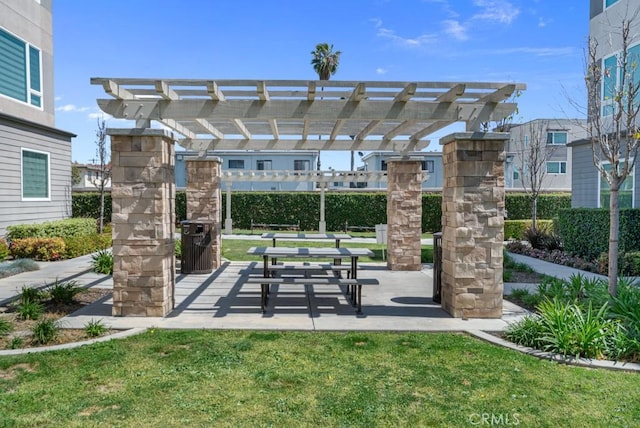 8000 7th St, Downey, CA 90241 - view of home's community featuring a yard and a pergola
