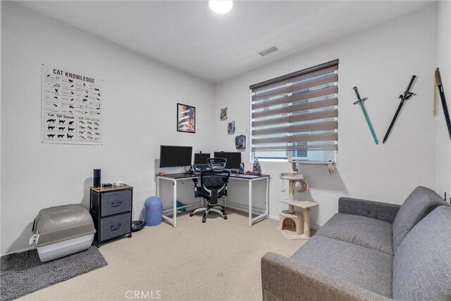 view of carpeted office