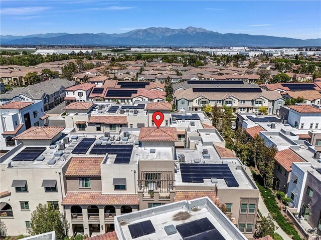 aerial perspective of suburban area with mountains