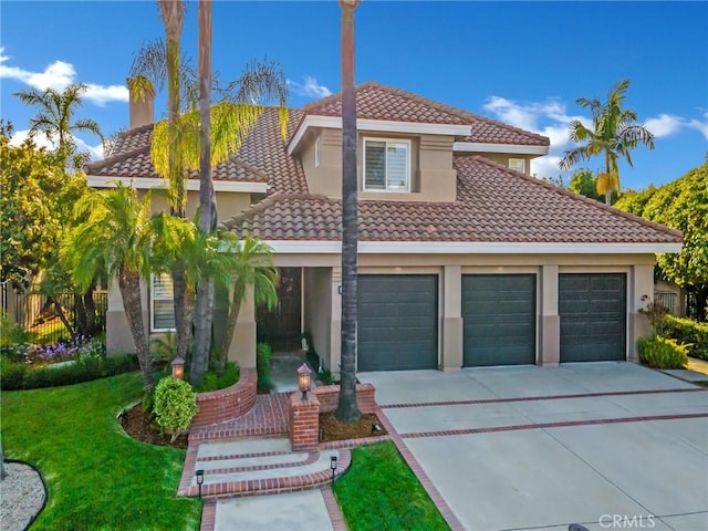 125 Heath Meadow Pl, Simi Valley, CA 93065 - mediterranean / spanish-style house with a tiled roof, driveway, and stucco siding