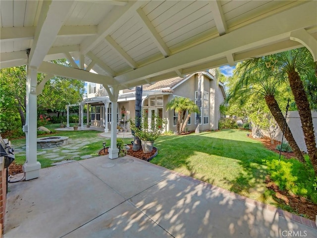 125 Heath Meadow Pl, Simi Valley, CA 93065 - view of patio / terrace with a fire pit