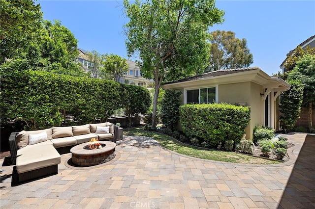 18 Beacon, Ladera Ranch, CA 92694 - view of patio featuring an outdoor living space with a fire pit
