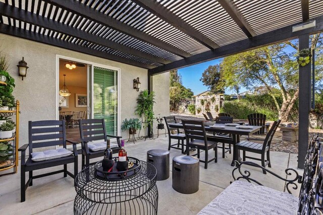1034 Via Reata, Vista, CA 92081 - view of patio / terrace featuring a pergola and outdoor dining space