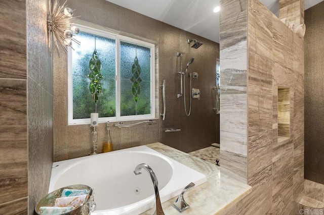 1034 Via Reata, Vista, CA 92081 - full bath featuring a whirlpool tub and tiled shower