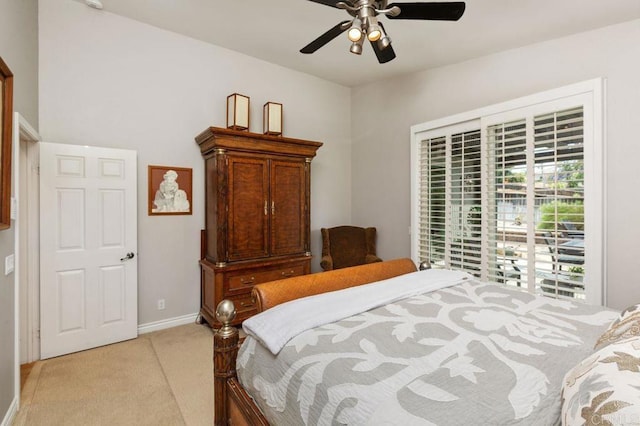 1034 Via Reata, Vista, CA 92081 - bedroom with baseboards, a ceiling fan, and light colored carpet