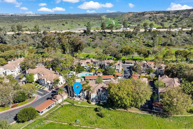 aerial view with a residential view