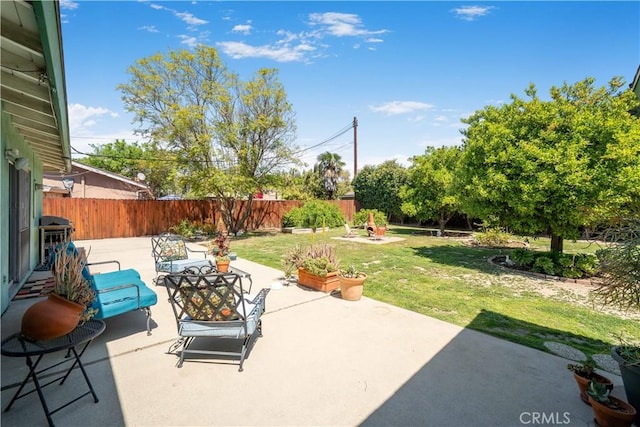 view of patio / terrace with a fenced backyard and grilling area