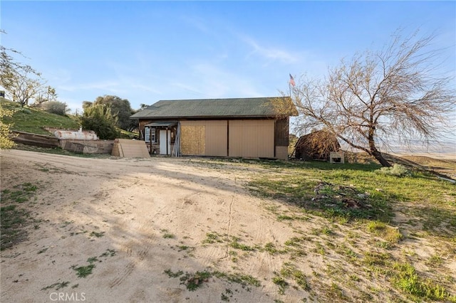 exterior space with an outdoor structure