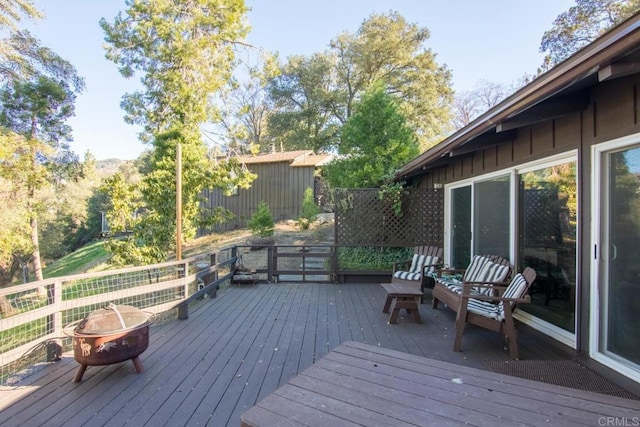 2112 Whispering Pines Dr, Julian, CA 92036 - deck featuring a fire pit