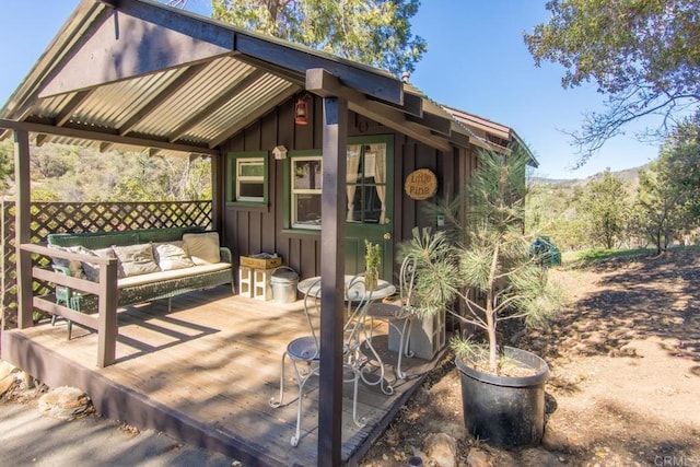 2112 Whispering Pines Dr, Julian, CA 92036 - wooden terrace with an outdoor hangout area