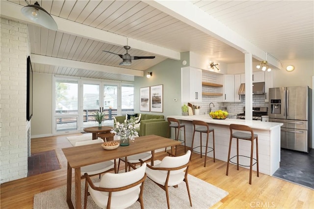 1503 Calle Sacramento, San Clemente, CA 92672 - dining space featuring light wood-style flooring and ceiling fan