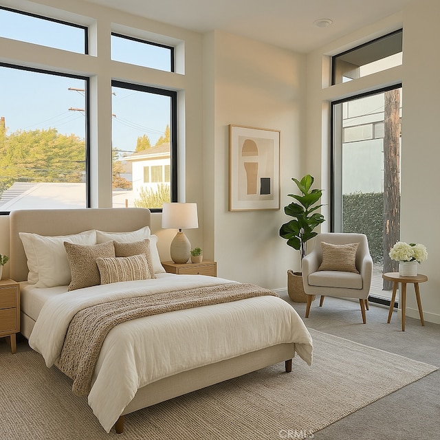 carpeted bedroom with baseboards