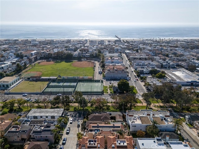 619 10th St, Hermosa Beach, CA 90254 - bird's eye view featuring a water view and a residential view