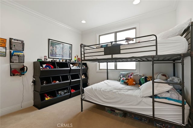 619 10th St, Hermosa Beach, CA 90254 - bedroom with ornamental molding, carpet floors, baseboards, and recessed lighting