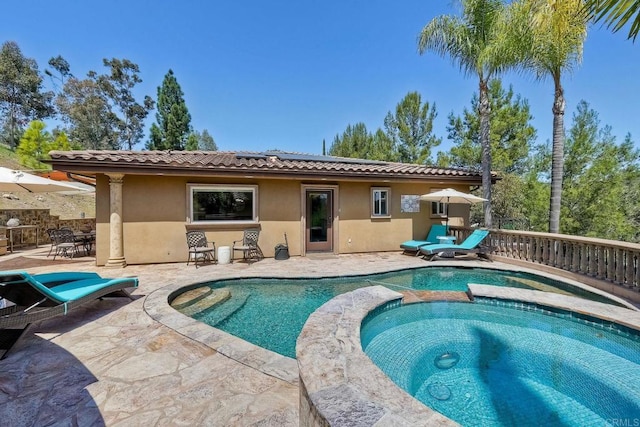 11558 Creek Rd, Poway, CA 92064 - view of swimming pool with a patio area and a pool with connected hot tub