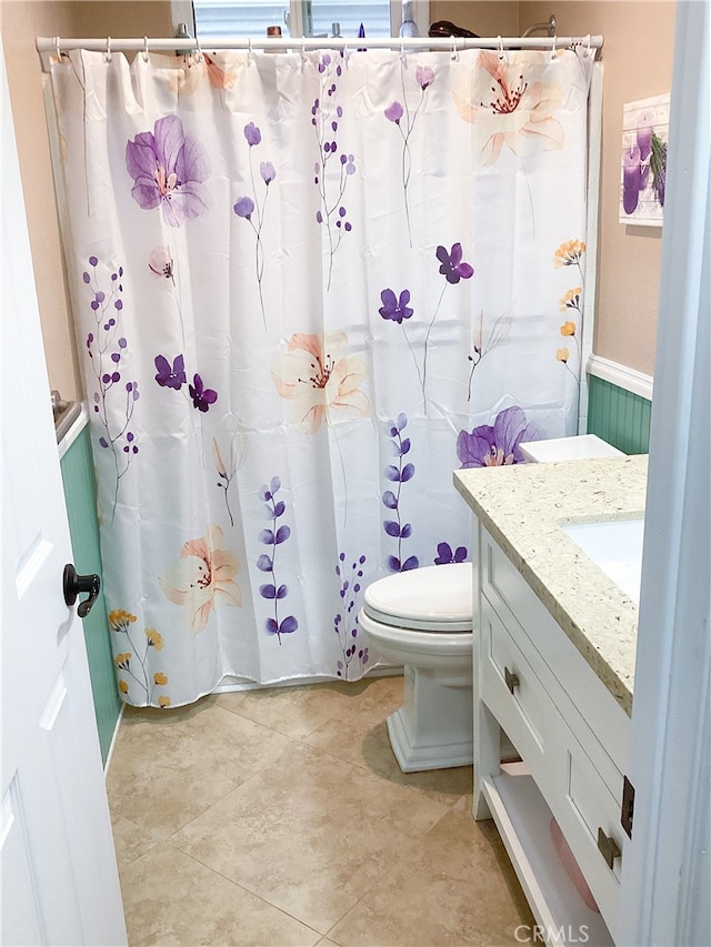 23796 Corte Picante, Murrieta, CA 92562 - bathroom with toilet, vanity, and a shower with curtain