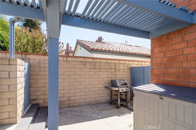 7191 Slater Ave, Huntington Beach, CA 92647 - view of patio / terrace featuring grilling area, a pergola, and fence