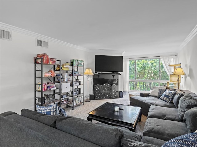 12720 Burbank Blvd Unit 323, Valley Village, CA 91607 - carpeted living room with ornamental molding
