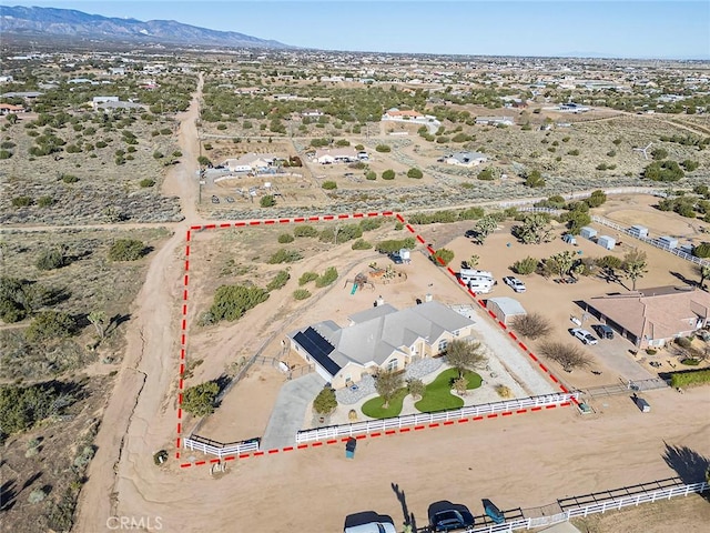 7922 Los Palmas Dr, Oak Hills, CA 92344 - aerial view featuring a mountain view and a desert view