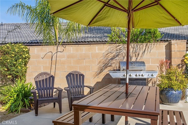 30249 Spray Dr, Canyon Lake, CA 92587 - view of patio / terrace featuring outdoor dining space and a grill