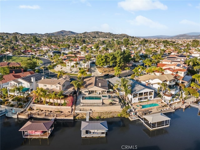 30249 Spray Dr, Canyon Lake, CA 92587 - drone / aerial view with a residential view and a water and mountain view