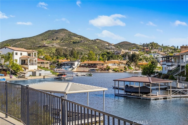 30249 Spray Dr, Canyon Lake, CA 92587 - dock area with a residential view and a water and mountain view