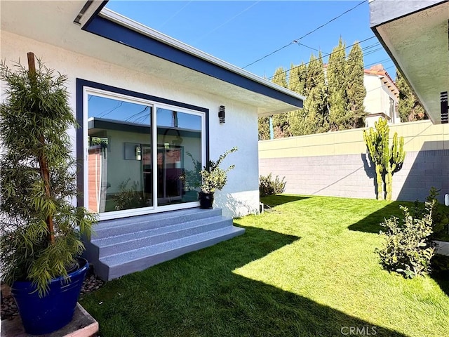 view of yard with fence