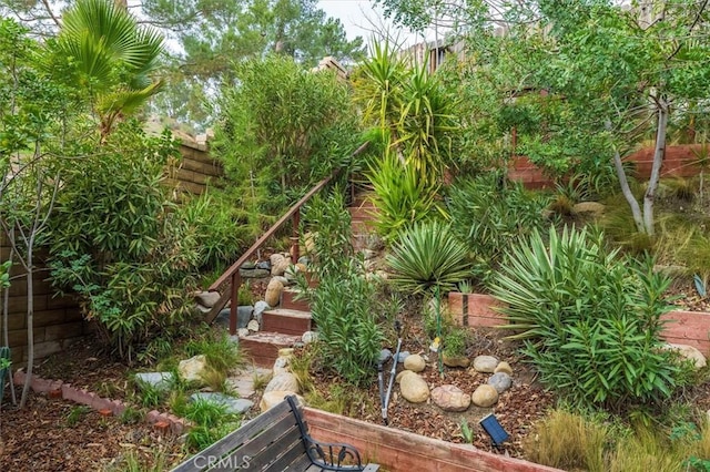 view of yard with fence