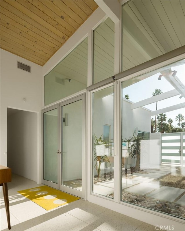 interior space featuring visible vents and french doors