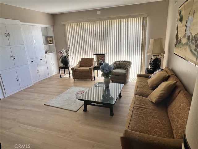 living area featuring wood finished floors